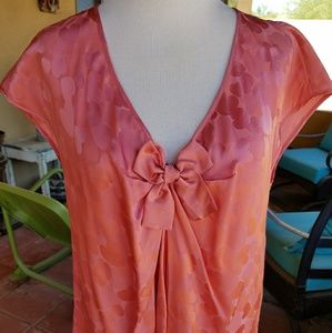 Marc Jacobs Silk Pink Hearts W/ Bow Blouse sz S